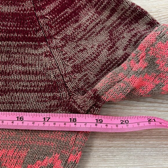 🍇Tea n Rose Tan Red rose-tan knitted Boho Fringe Cardigan 100% Cotton Com… - Picture 6 of 10